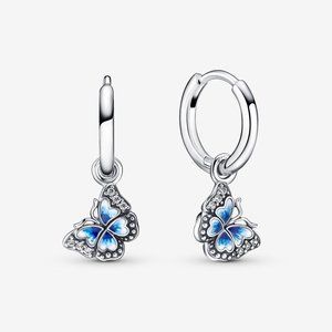 Pandora Blue Butterfly Hoop Earrings